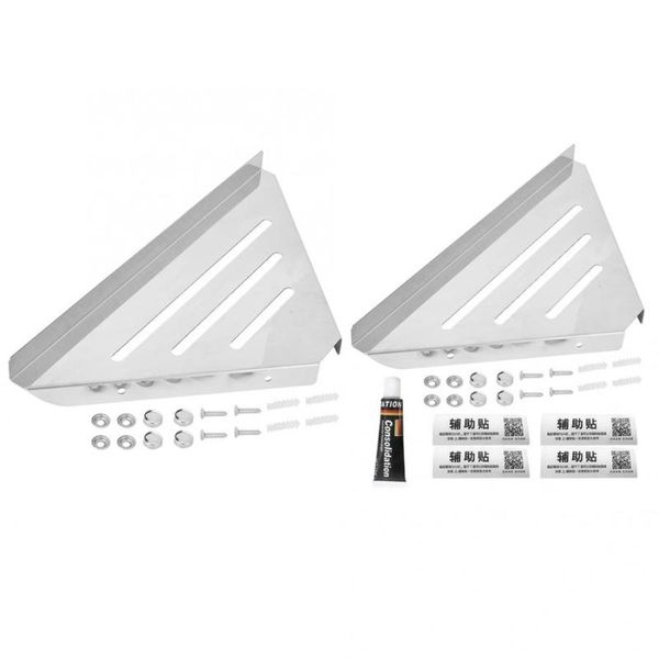 

stainless steel triangular storage shelf home kitchen bathroom shower corner rack organizer shelves