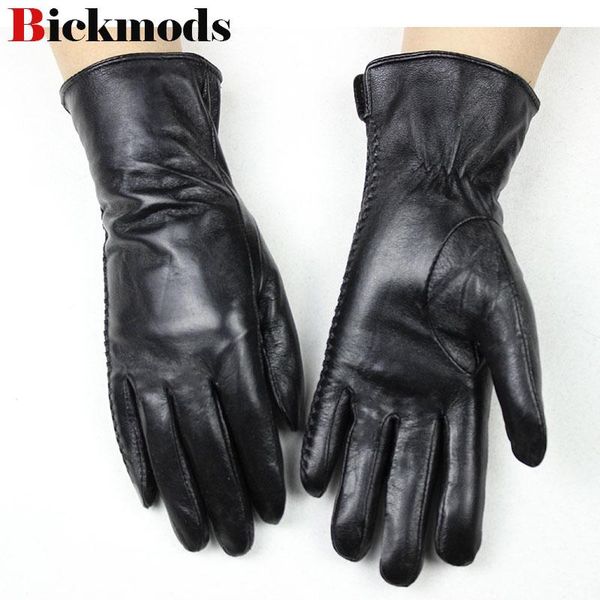 

five fingers gloves women' sheepskin fashion side lace style velvet lined fall warmth leather mittens discount direct sales delivery, Blue;gray