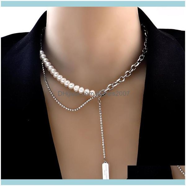

necklaces & pendants jewelryinserts no fading stainless steel natural freshwater pearl necklace fashion temperament charm pendant gift women, Silver