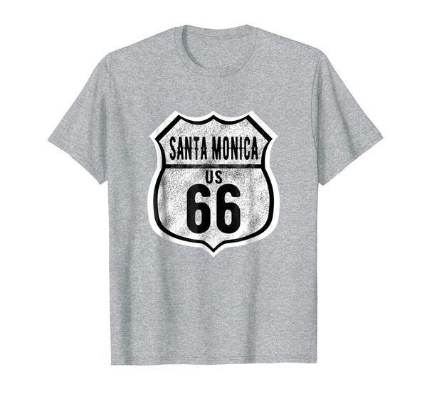 

santa monica ca t shirt historic route 66 distressed graphic, White;black