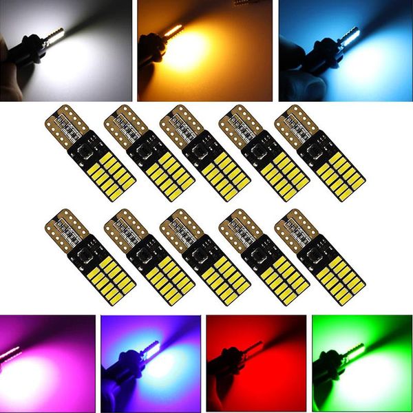 

emergency lights auto car t10 led bulb canbus signal light 12v wedge side interior dome reading lamps 4014 24smd lamp