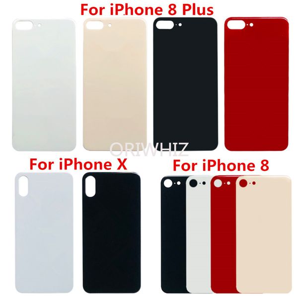 

50pcs lot big hole back glass housing for iphone 8 8plus x xr xs max battery cover rear door replacement parts