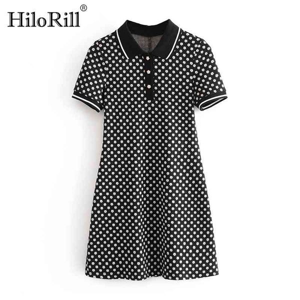 

women knitted t shirt dress turn down collar casual mini dresses female short sleeve elegant summer sundress robe femme 210508, Black;gray