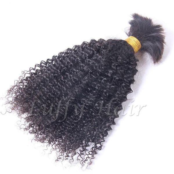 

human hair bulks braiding bulk no weft afro kinky for mongolian curly crochet braids micro, Black