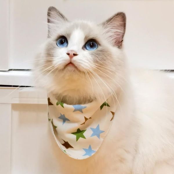 

cat costumes printed dog triangular pet scarf accessories