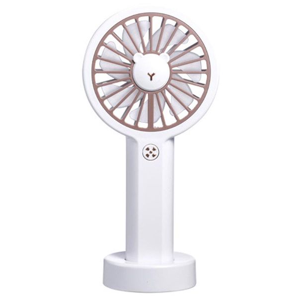 

electric fans cartoon handheld usb rechargeable fan with led light cooler portable adjustable deskcooling
