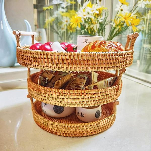 

storage baskets basket tray food breakfast bamboo bread fruit natural tea wood hand-woven rattan large decorative picnic
