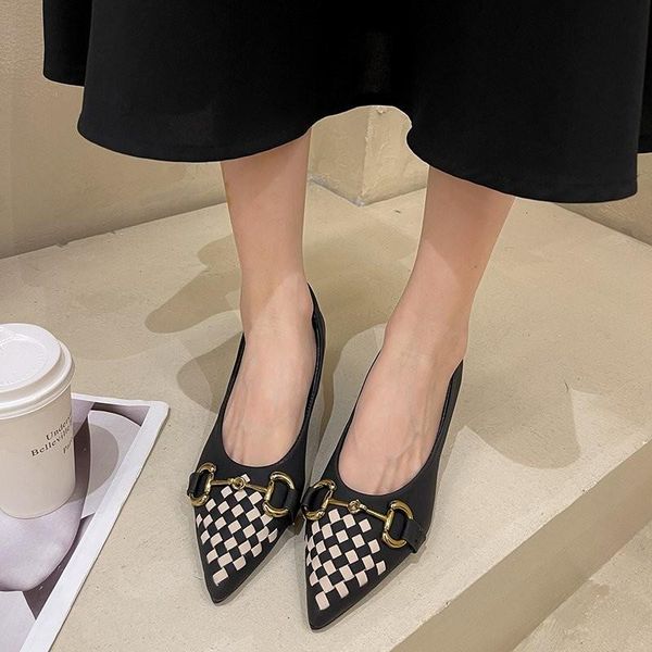 

boots 2021 spring and summer women's shoes soft leather thin heel french medium high heels comfortable versatile fashion temperament, Black