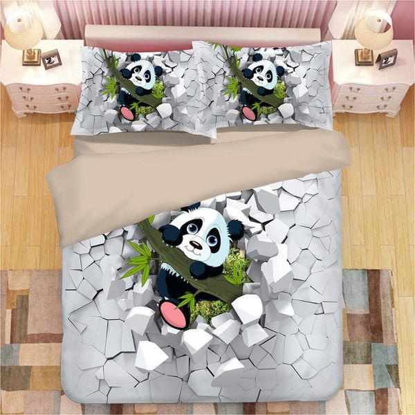 

bedding sets 3d panda print set duvet covers pillowcases one piece comforter bedclothes bed linen (not sheets) 01