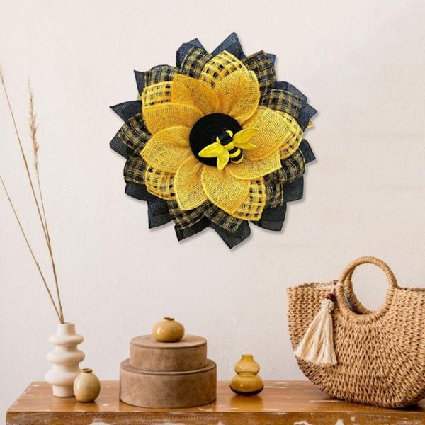 

bee sunflower wreath easter wreaths ornaments spring simulation leaf artificial garland hanging pendants wedding world decorative flowers