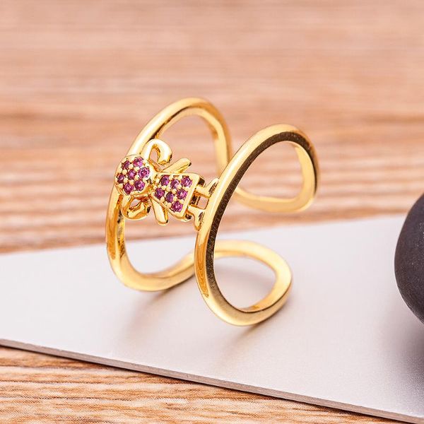 

cluster rings design double layer boy girl open ring for woman fashion korean adjustable jewelry party birthday gift finger accessories, Golden;silver