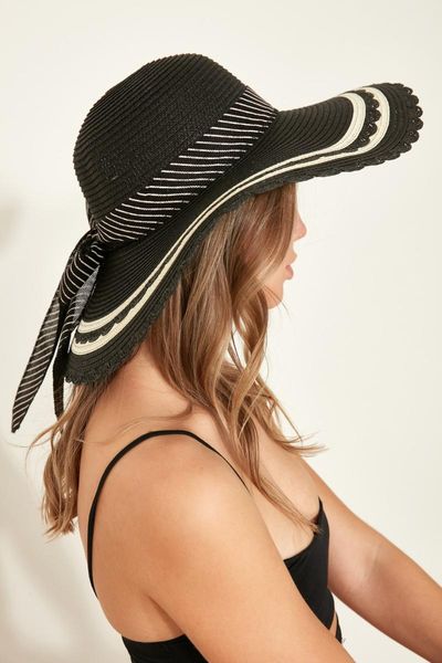 

& city womens sun straw hat y1730-30 outdoor hats, Black;white
