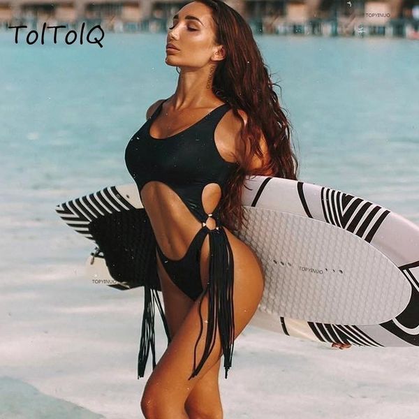 

toltolq leopard print 2021 hollow out steel ring tassels bodysuits beachwear romper women casual beach playsuits women's jumpsuits & ro, Black;white