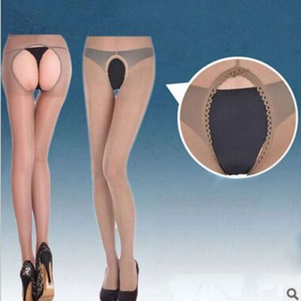 

lm01 no take off carving empty fun open crotch on both sides stockings transparent sexy, Black;white