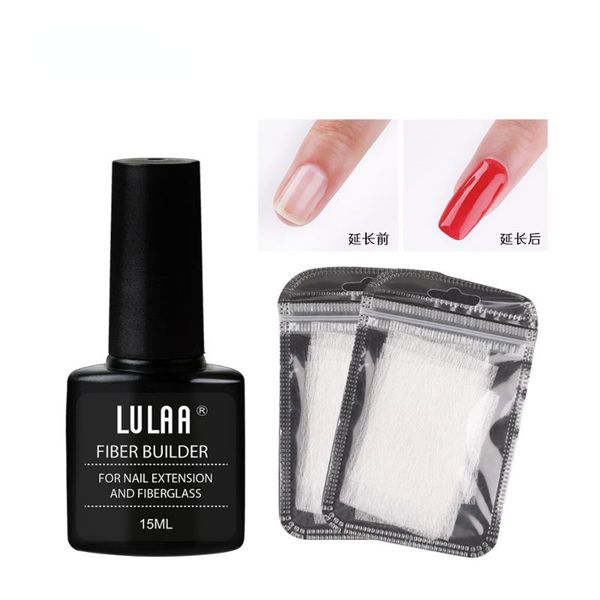 

nail gel fiber extension glue set reinforcement repair liquid sheet, Red;pink
