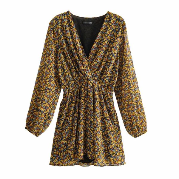 

autumnvcollar retro printed short loose long sleeve dress casual dresses, Black;gray