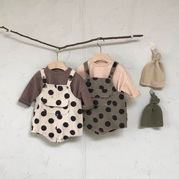 

spring baby girls boys point clothes cotton long-sleeved one-piece romper 0-2yrs 210429, Blue