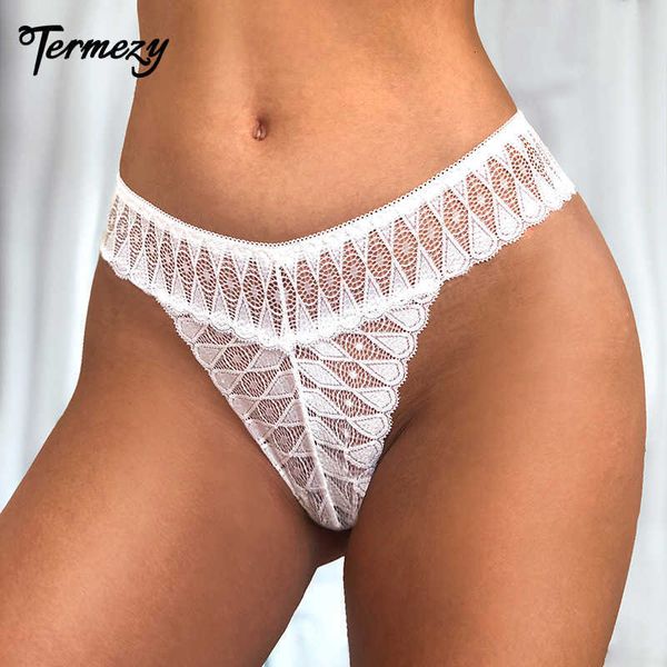 

women's panties termezy women lace low-waist briefs female breathable underwear black transparent g string t-back thong lingerie, Black;white