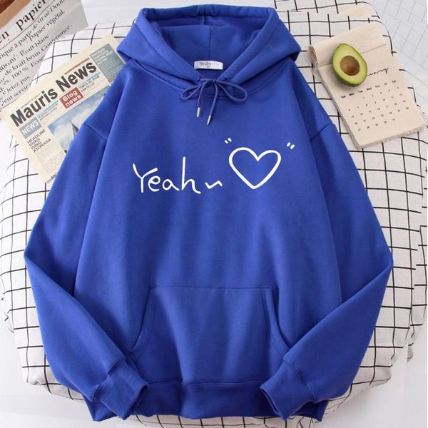 

men's hoodies & sweatshirts yeah love kawaii white letters mens sweatshirt streetwear harajuku warm man sportswear fleece long sleeve c, Black