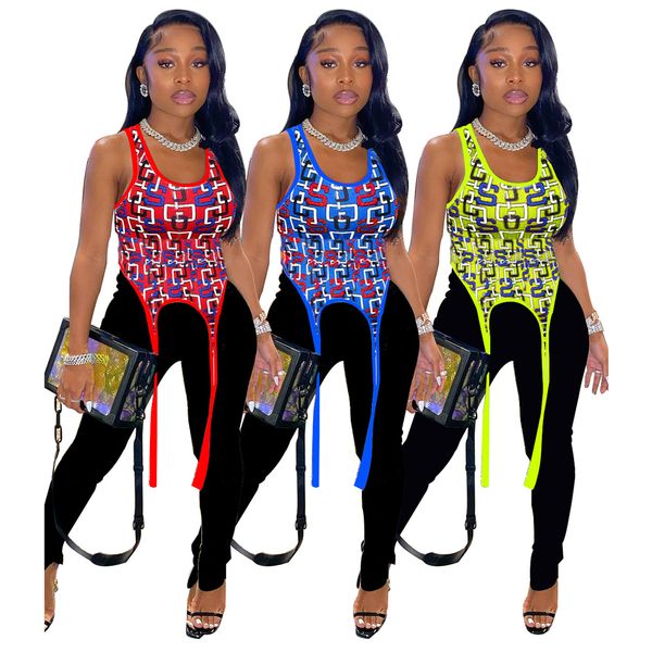 

women's tanks & camis geometric pattern summer irregular t-shirt for women round neck sleeveless slim fit streetwear ladies night club, White