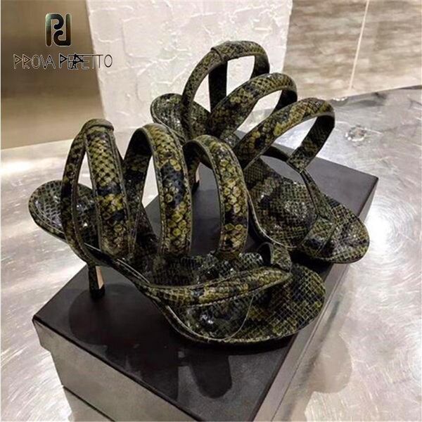 

flat snake-shaped winding strappy sandals flip-toe high-heel roman summer leather personality women dress shoes, Black