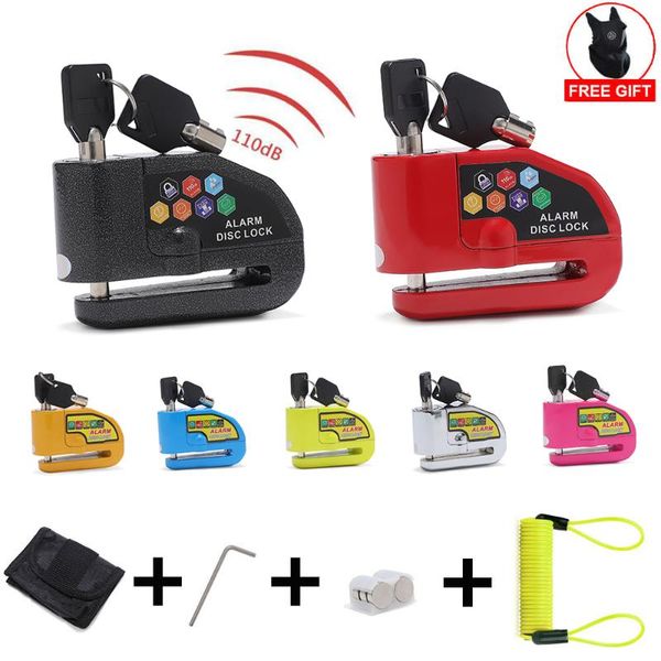 

bike locks 110db bicycle motorcycle alarm lock anti-theft waterproof control vibration wheel disc brake security siren moto