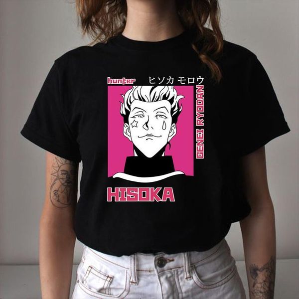 

killua hisoka anime mens t shirt hunter x cartoon my hero academia jojo bizarre adventure kimetsu, White;black