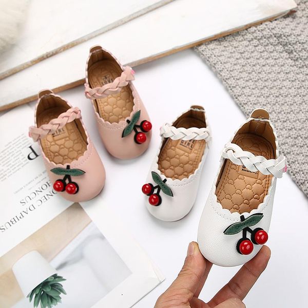 

sneakers 2010 est spring summer kids shoes girls leather sweet cherry princess fashion wild 0-3 baby toddler, Black;red