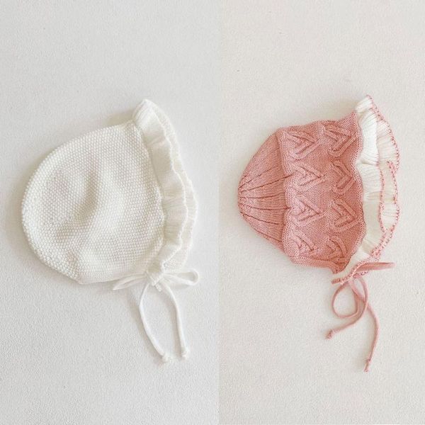 

caps & hats princess baby hat laciness knit bonnet enfant girls beanie, Yellow