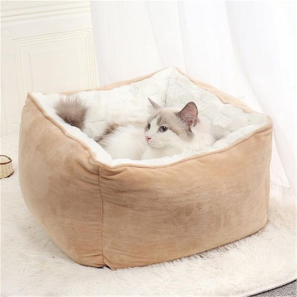 

kennels & pens winter dog plush dounts soft beds calming bed hondenmand pet kennel super fluffy comfortable for large / cat house