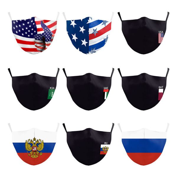 

custom logo national flags 3d digital dust and children color polyester cotton breathable mask