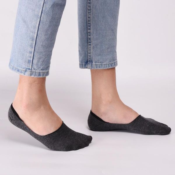 

men's socks 10 pairs plus size cotton sock non-slip silicone lnvisible men boat summer autumn fashion male eu 42-48, Black