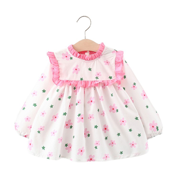 

florallongsleevesummerdressforgirlsbohemianpinkprincessdresskidsclothessunflowerbeachpartyeveninggirlsdress, Red;yellow