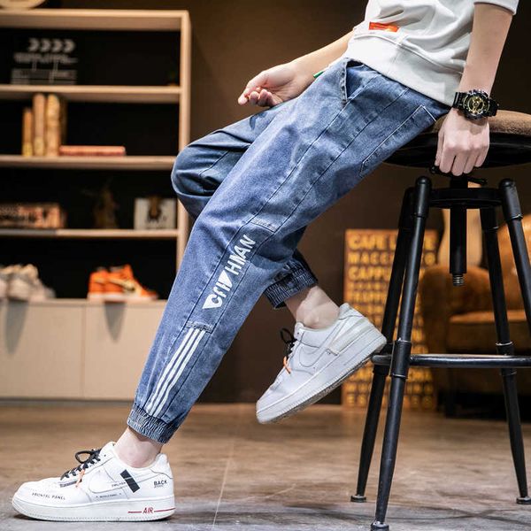 

four 2021 seasons industrial jeans men's casual pants, Blue