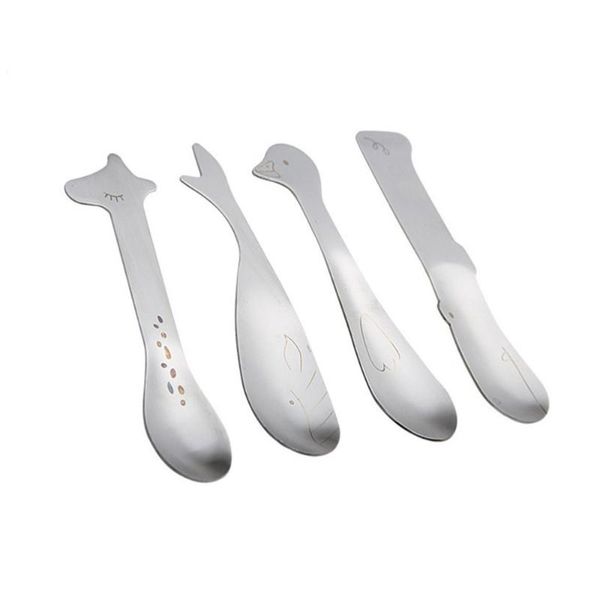 

spoons stainless steel creative spoon coffee stirring kids ice cream scoop(duck)