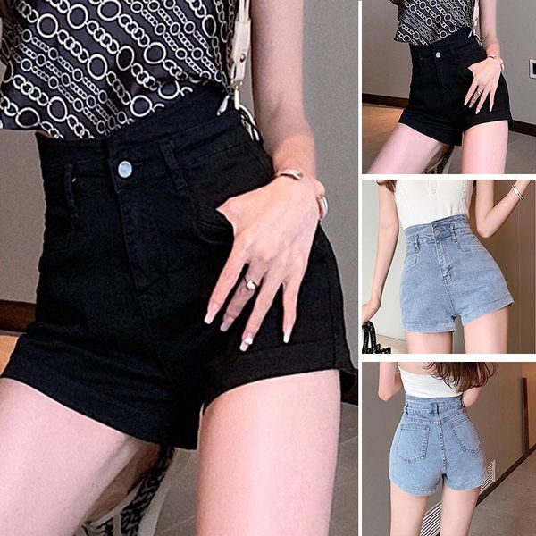 

women's jeans denim shorts horts plus size 2021 summer high-end slim, Blue