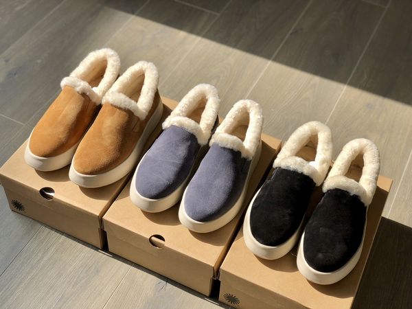 

luxury shoes woolen winter warm woolen plush pea , one foot anti-skid pregnant women's general british leisure lefu sho, Black