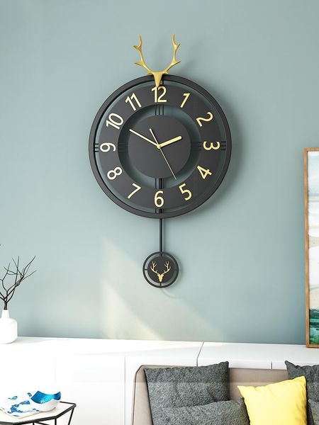 

wall clocks luxury creative clock modern design nordic golden pendulum simple silent living room klok bedroom decor ae50wc