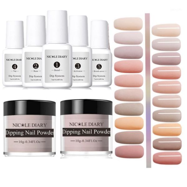 

10g dipping nail powder grey pink color dust without lamp cure natural dry art decorations 10g1, Silver;gold