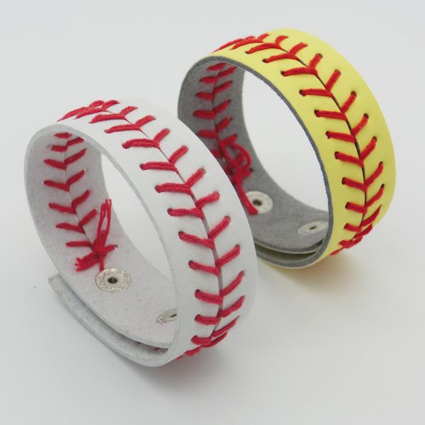 

classic softball baseball baseball leather seam bracelet, Golden;silver