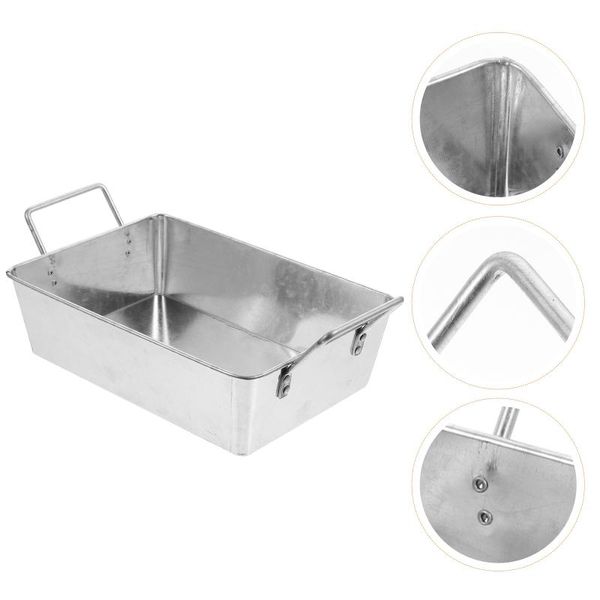 

pans 1pc french fries plate simple snack storage tray fruit table decor (silver)