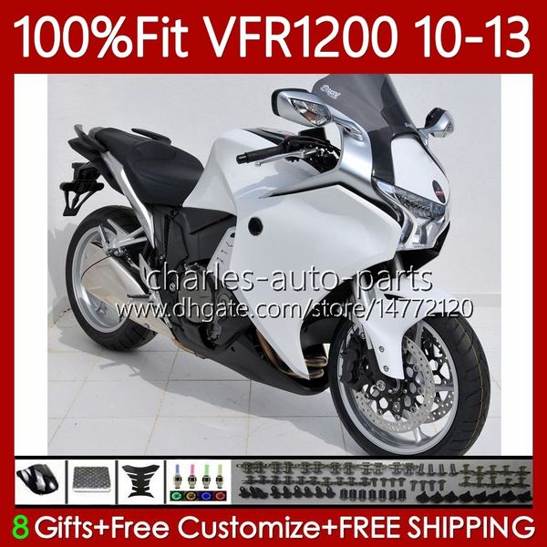 Carene iniezione per HONDA VFR1200F Crosstourer VFR 1200 RR CC F X VFR1200 10 11 12 13 76No.57 Bianco caldo VFR1200RR VFR-1200 2010 2011 2012 2013 VFR1200X 10-13 Corpo