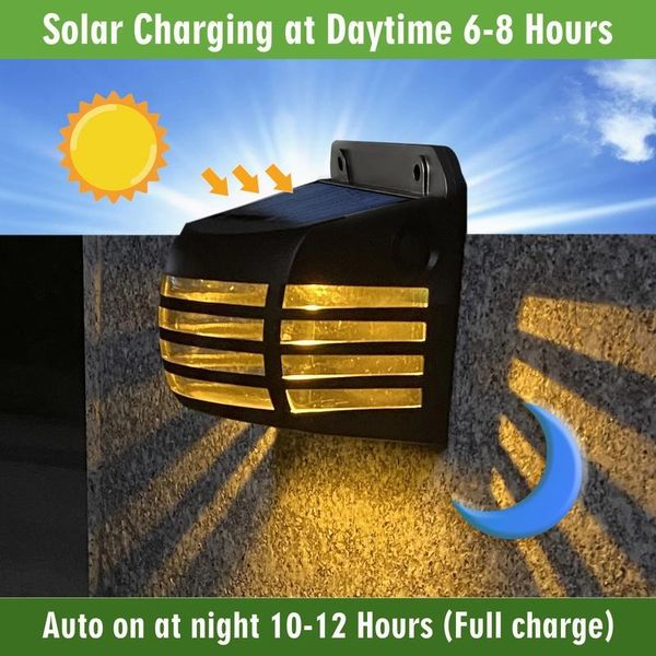 

solar lamps led outdoor waterproof wall light garden decoration fence landscape