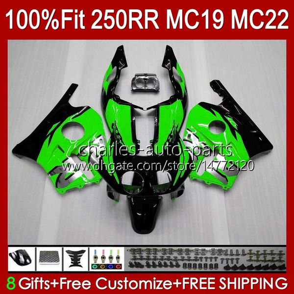 Spritzgussform für HONDA CBR 250RR 250 RR CC 1988 1989 250R CBR 250CC 88 89 Karosserie 112HC.148 MC19 88-89 CBR250RR CBR250 RR CC 1988-1989 OEM-Verkleidungsset, grüner Bestand