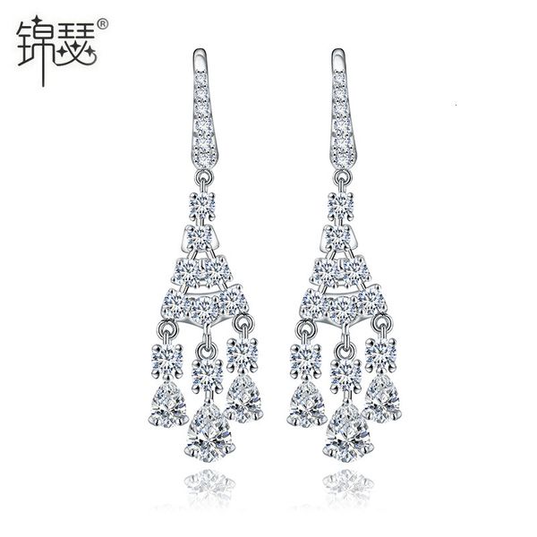 

jewelry charm stud raincoat steel needle earrings, fashionable and aaa zircon earrings, Golden