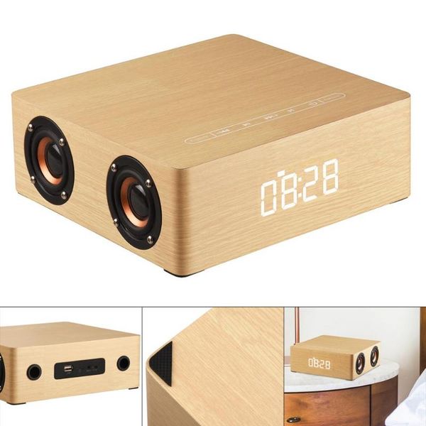 

mini speakers q5c clock edition bluetooth speaker home four with time display and 12w full frequency horn for smartphone / pc mp3
