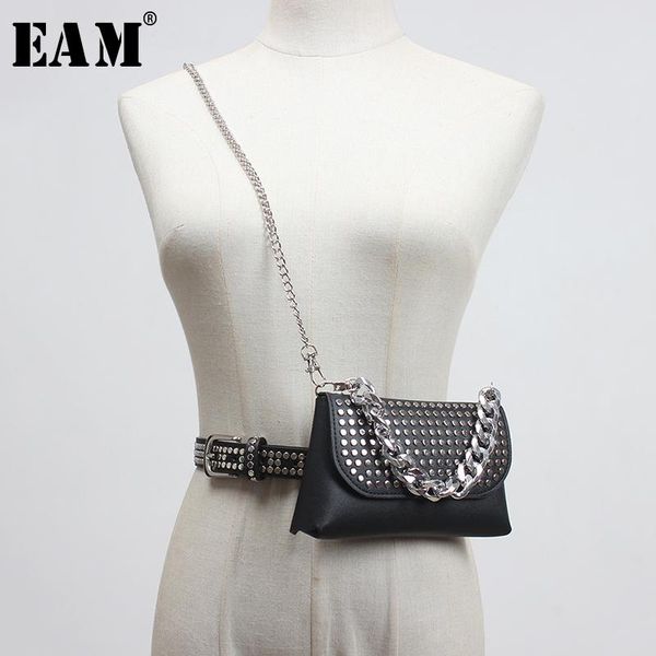 

[eam] pu leather black rivet mini-bag split long wide belt personality women fashion tide all-match spring 2021 1y830 belts, Black;brown