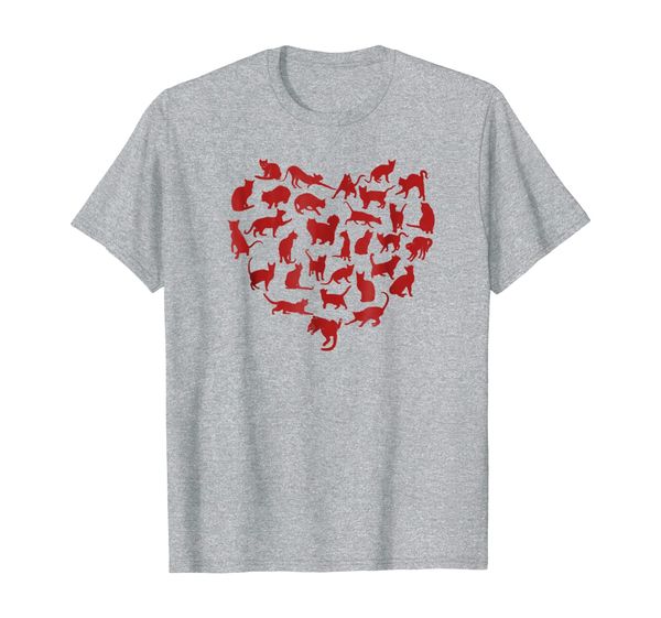 

valentines day cats in heart shape funny cat lady t-shirt, White;black