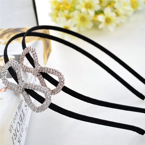 

new fashion women's diamond hairband bow simple headband exquisite 8-shaped headdress, Silver