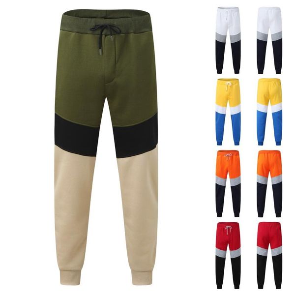 

yoga outfit color matching sport pants men drawstring harem breathable binding foot tether long with pockets running pant